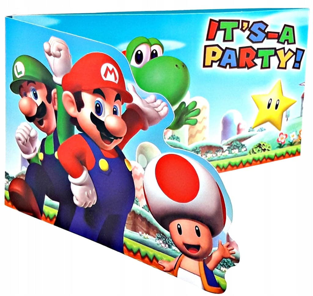 Super Mario Party Einladungkarten