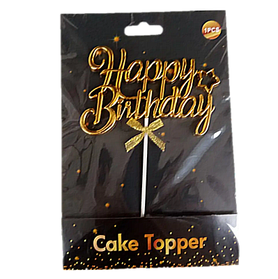 Cake Topper Happy Birthday 13.6cm, Diverse Farben (1 Stk.)