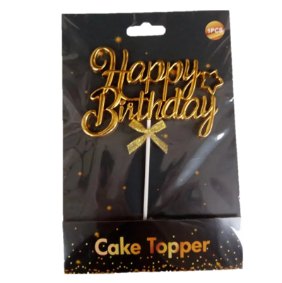 Cake Topper Happy Birthday 13.6cm, Diverse Farben (1 Stk.)