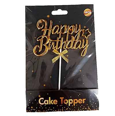 Cake Topper Happy Birthday 13.6cm, Diverse Farben (1 Stk.)