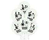 Ballone "Game over" 30cm, Pastell White (6 Stk.)
