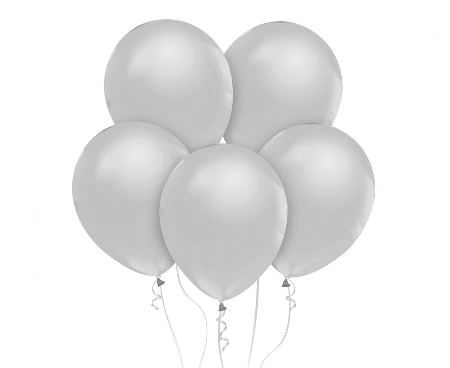 Beauty&Charm Luftballons, Platin Silber 12" / 5 Stk.