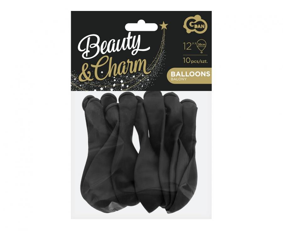 Beauty&Charm Luftballons, pastell schwarz 10“ / 10 Stk.
