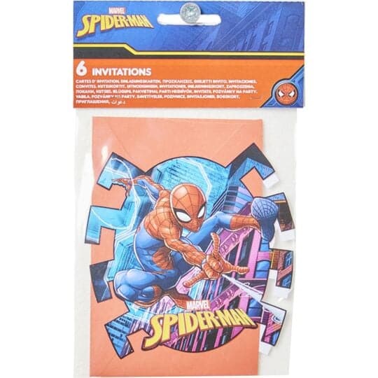 Spiderman Einladungskarte + Briefumschlag