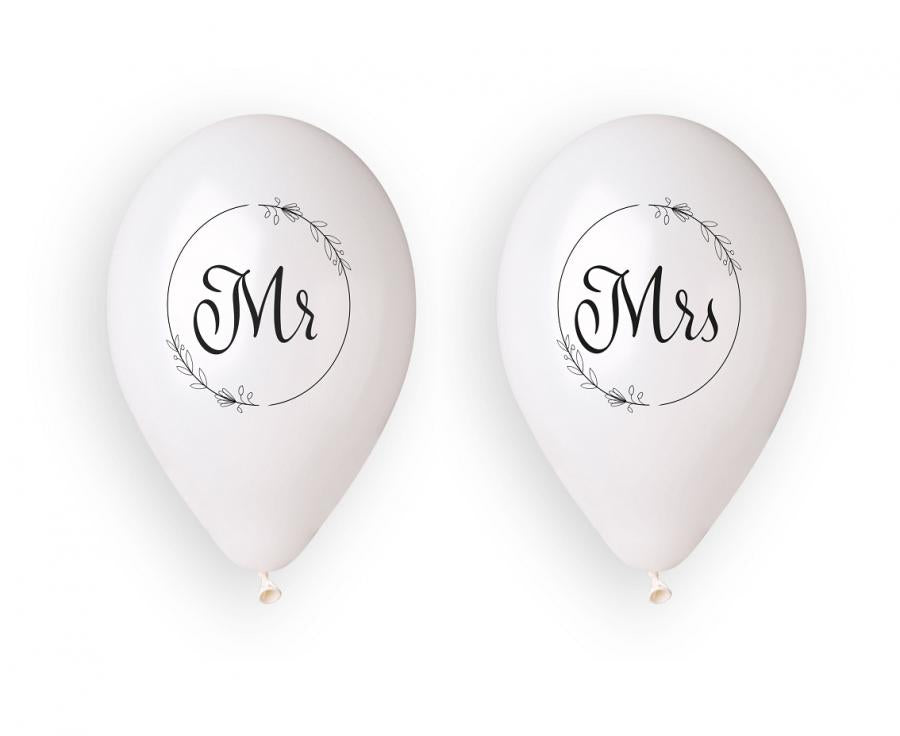 Ballone Mr. & Mrs. 33cm, Pastell White (4 Stk.)