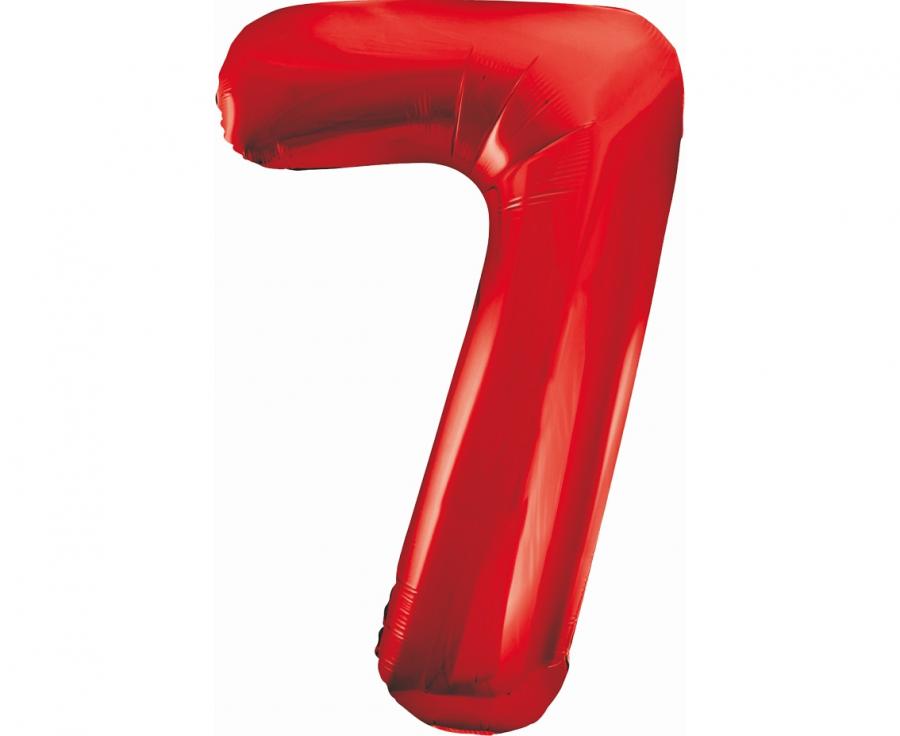 Folienballon Zahl - 7 - 85cm, rot