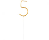 Geburtstagskerzen Sparkler ''5'' 7cm, gold (1 Stk.)