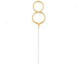 Geburtstagskerzen Sparkler ''8'' 7cm, gold (1 Stk.)