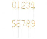Geburtstagskerzen Sparkler ''6'' 7cm, gold (1 Stk.)