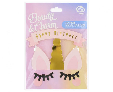 Cake Topper Einhorn "Happy Birthday"