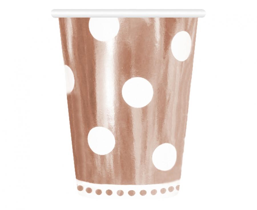 Becher Punkte 266ml, roségold (6 Stk.)