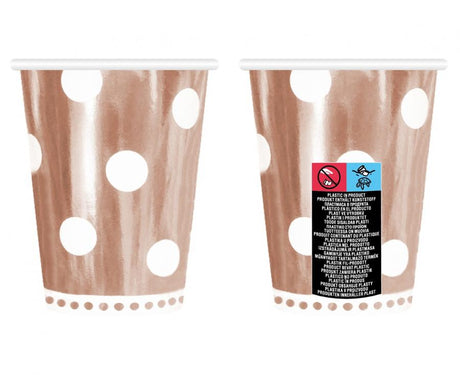 Becher Punkte 266ml, roségold (6 Stk.)