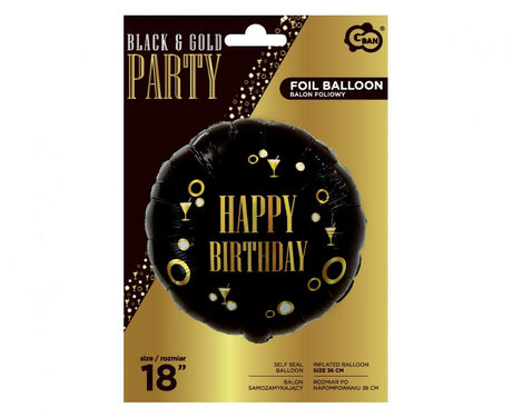 Folienballon Happy Birthday, 18" / 36cm