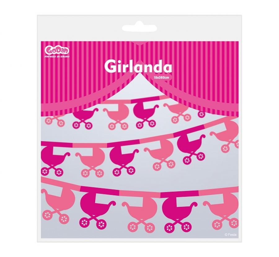 Banner Kinderwagen - pink - 3.6m (1 Stk.)