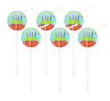Trinkhalme "Colourful party", Pastell Mix (6 Stk.)