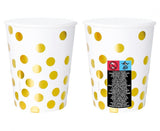 Becher Punkte 260ml, weiss mit gold(6 Stk.)