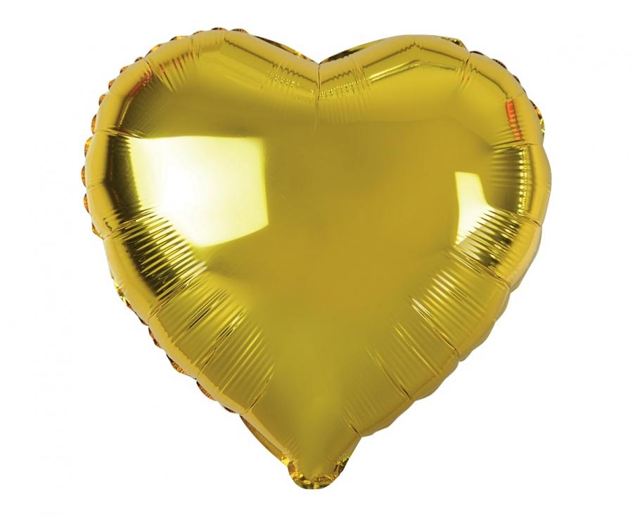 Folienballon Herz 45cm, gold (1 Stk.)