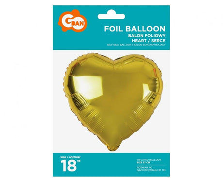 Folienballon Herz 45cm, gold (1 Stk.)