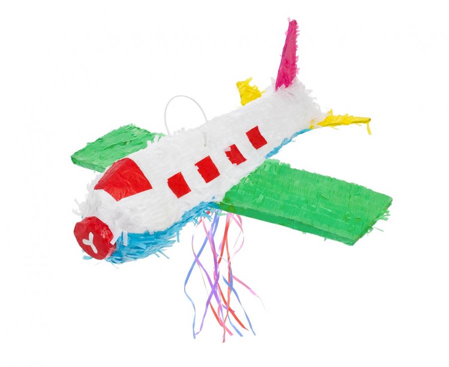 Piñata Flugzeug 46x44x11 cm, Metallic Mix (1 Stk.)