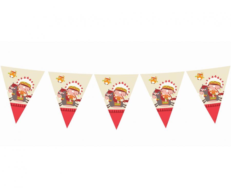 Fahnenbanner „Indische Partei“, Länge 360 cm, 11 Fahnen