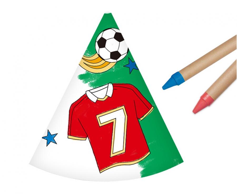 Papierhüte DIY - Fußball, 6 Stück.
