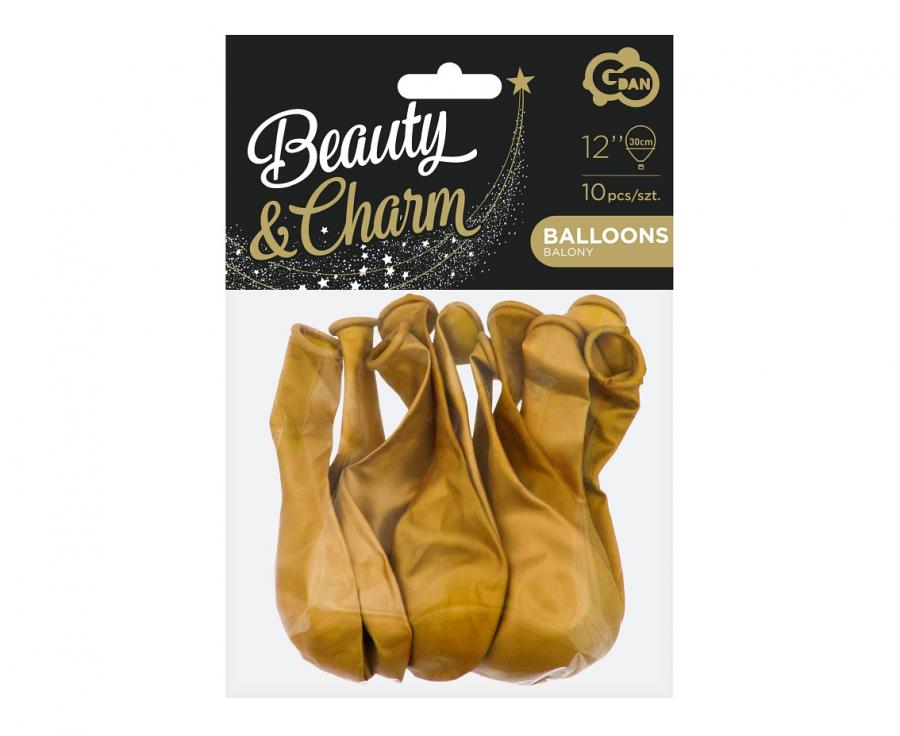 Beauty&Charm Luftballons, Platin Gold 12" / 5 Stk.