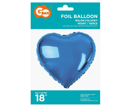 Folienballon Herz 45cm, blau (1 Stk.)