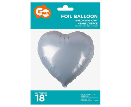 Folienballon Herz 45cm, weiss (1 Stk.)