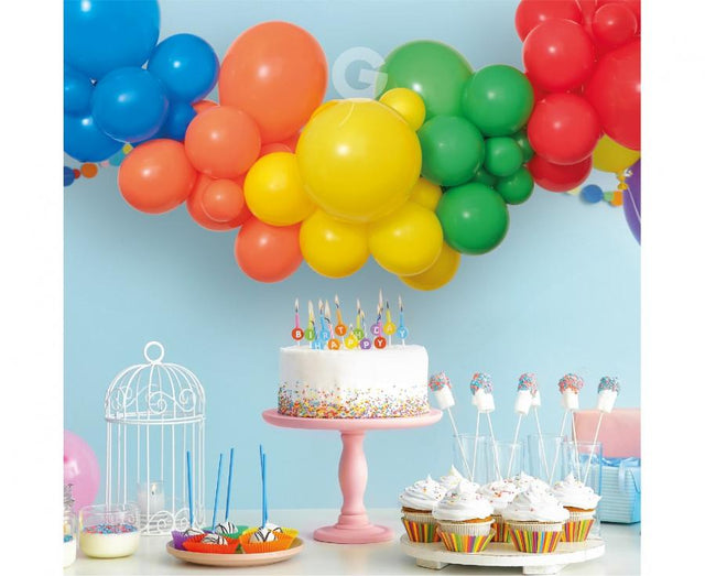 DIY-Ballongirlande Regenbogen, 65 Ballons + Band