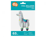 Folienballon Llama, 65 cm, weiß, stehend