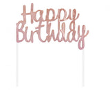 Papierdekoration Happy Birthday, rose-gold, 11x14 cm