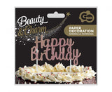 Papierdekoration Happy Birthday, rose-gold, 11x14 cm