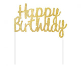 Papierdekoration Happy Birthday, gold, 11x14 cm
