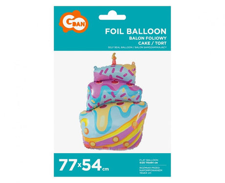 Folienballon Geburtstagstorte, 77 cm