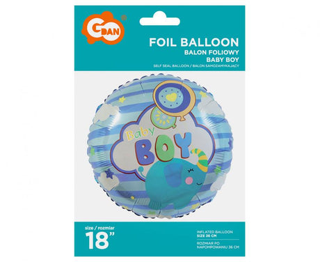 Folienballon rund - Baby Boy - blau, 45cm (1 Stk.)