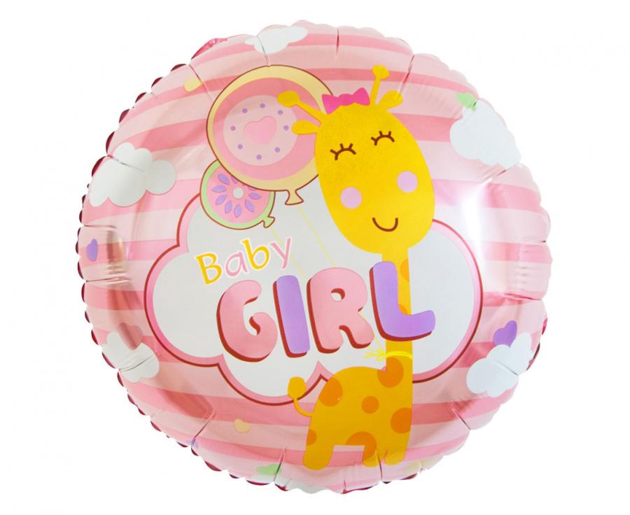 Folienballon rund - Baby Girl - pink, 45cm (1 Stk.)