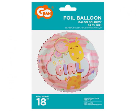 Folienballon rund - Baby Girl - pink, 45cm (1 Stk.)