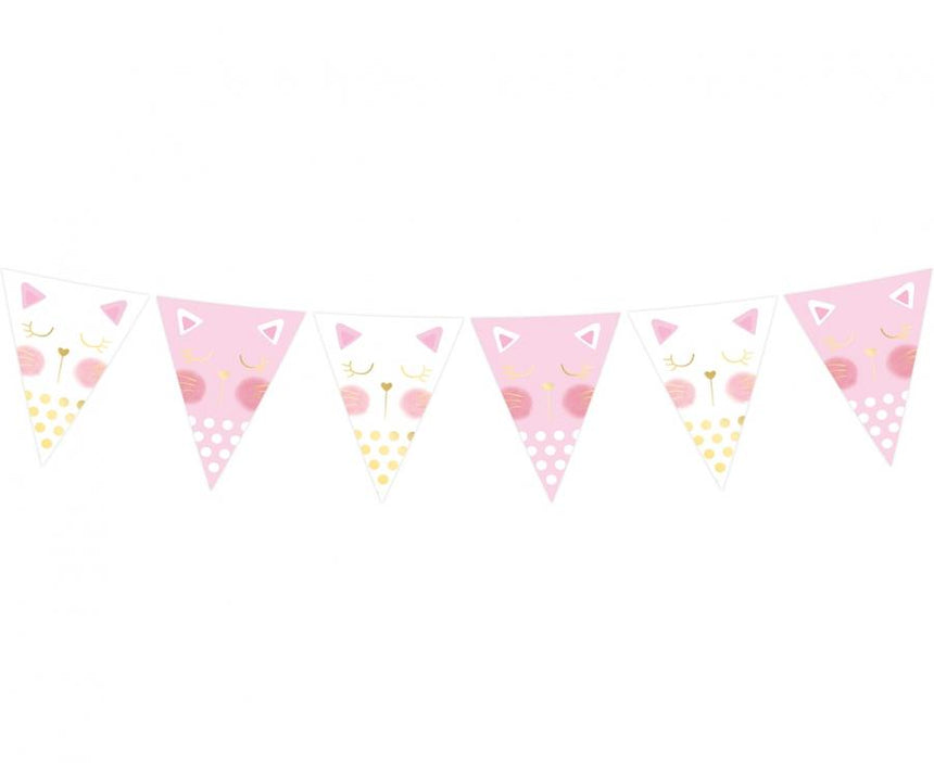 Happy Birthday Banner Kätzchen, 2,8 m, Mix