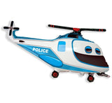 Folienballon Polizei-Helikopter 90cm, Metallic Mix (1 Stk.)