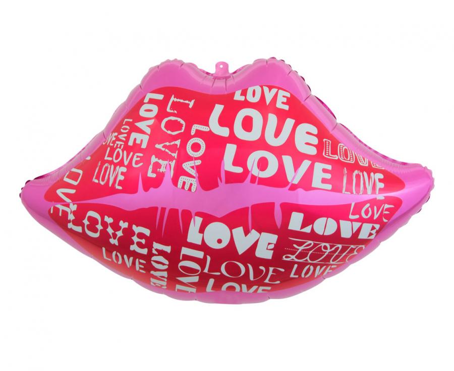 Folienballon Lips & Love, 62 x 38 cm