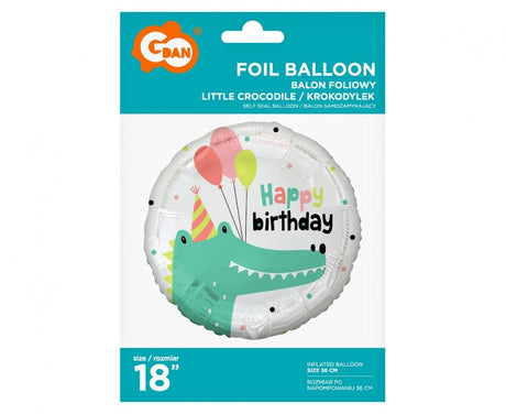 Folienballon Kleines Krokodil - happy birthday, 36cm