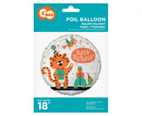 Folienballon Tiger (Happy Birthday), 45cm