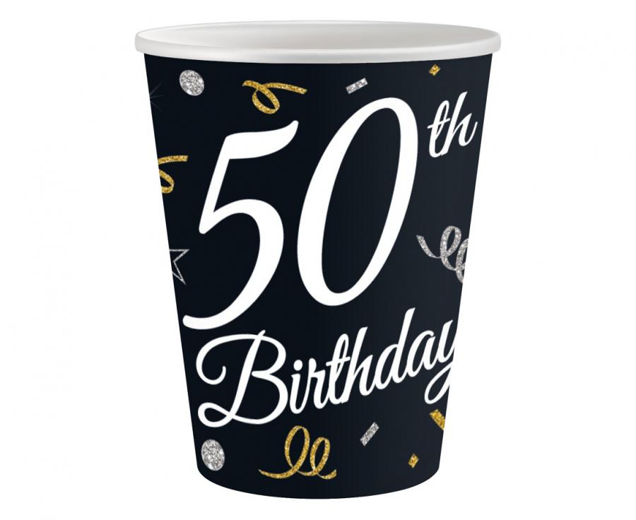 Becher 50th Birthday 220ml, Metallic gold (6 Stk.)