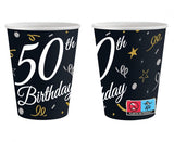 Becher 50th Birthday 220ml, Metallic gold (6 Stk.)