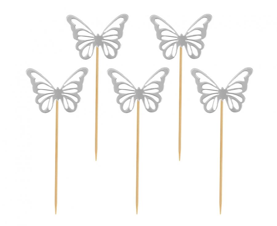 Cake Topper Schmetterlinge elegant (12 Stk.)