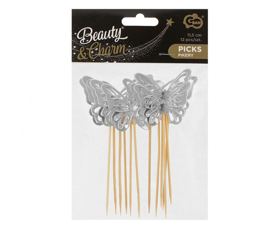 Cake Topper Schmetterlinge elegant (12 Stk.)