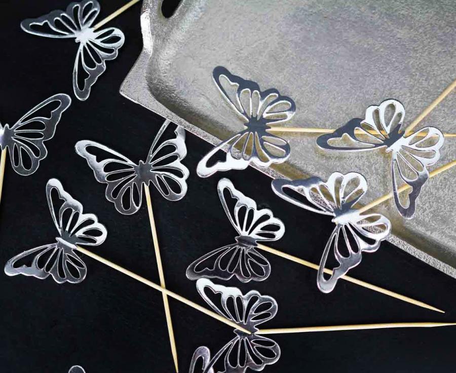 Cake Topper Schmetterlinge elegant (12 Stk.)