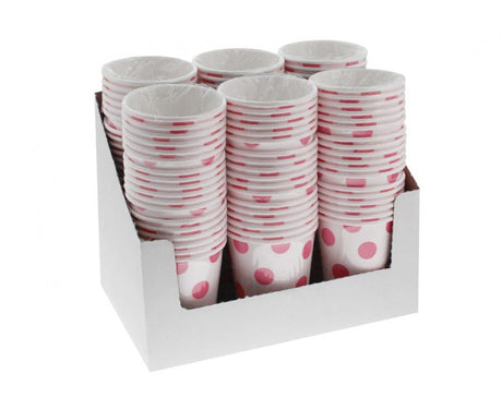 Becher Punkte 250ml, pink (6 Stk.)