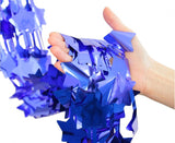 Fransen-Dekogardine B&C Stars, metallicblau, 100 x 200 cm