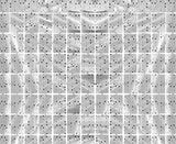 Fransen-Dekogardine Quadratisch - Sterne, silber-metallic, 100 x 200 cm